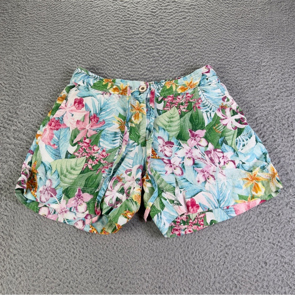Tommy Bahama Valley Of Flowers Short XXS Multicolor Floral Linen Preppy Beach